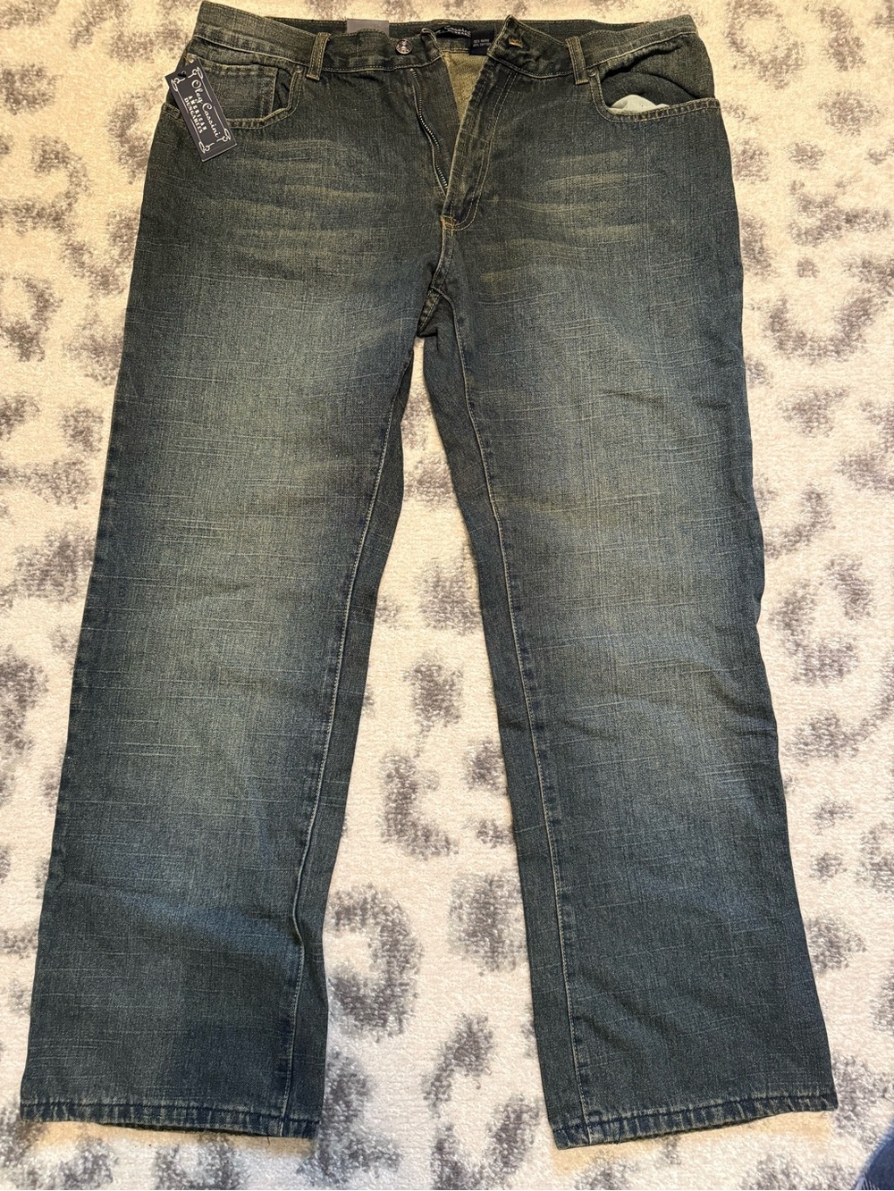 Oleg Cassini Men's Dark Indigo Straight Jeans